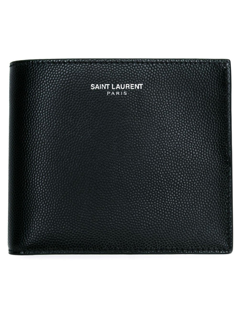 Saint Laurent East/west saint laurent paris wallet with coin purse in grain de poudre embossed leather