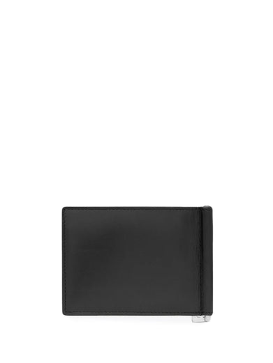 Wallet with cash holder in black leather