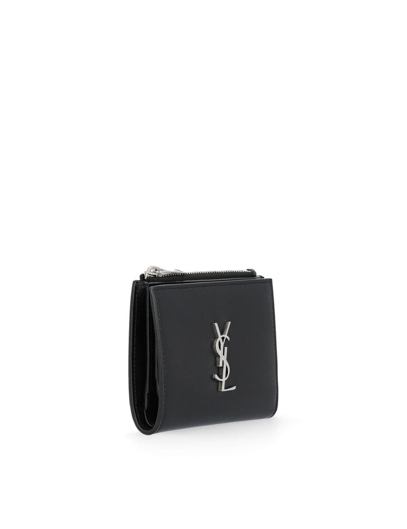 Card holder with metal logo