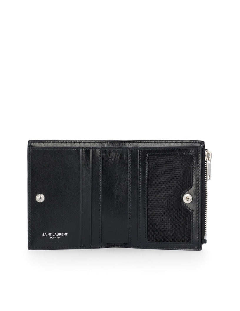 Card holder with metal logo