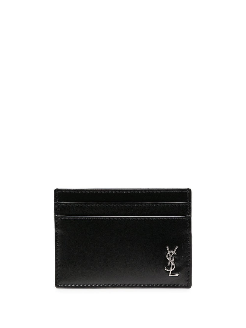 Saint Laurent Tiny cassandre card holder in matte leather