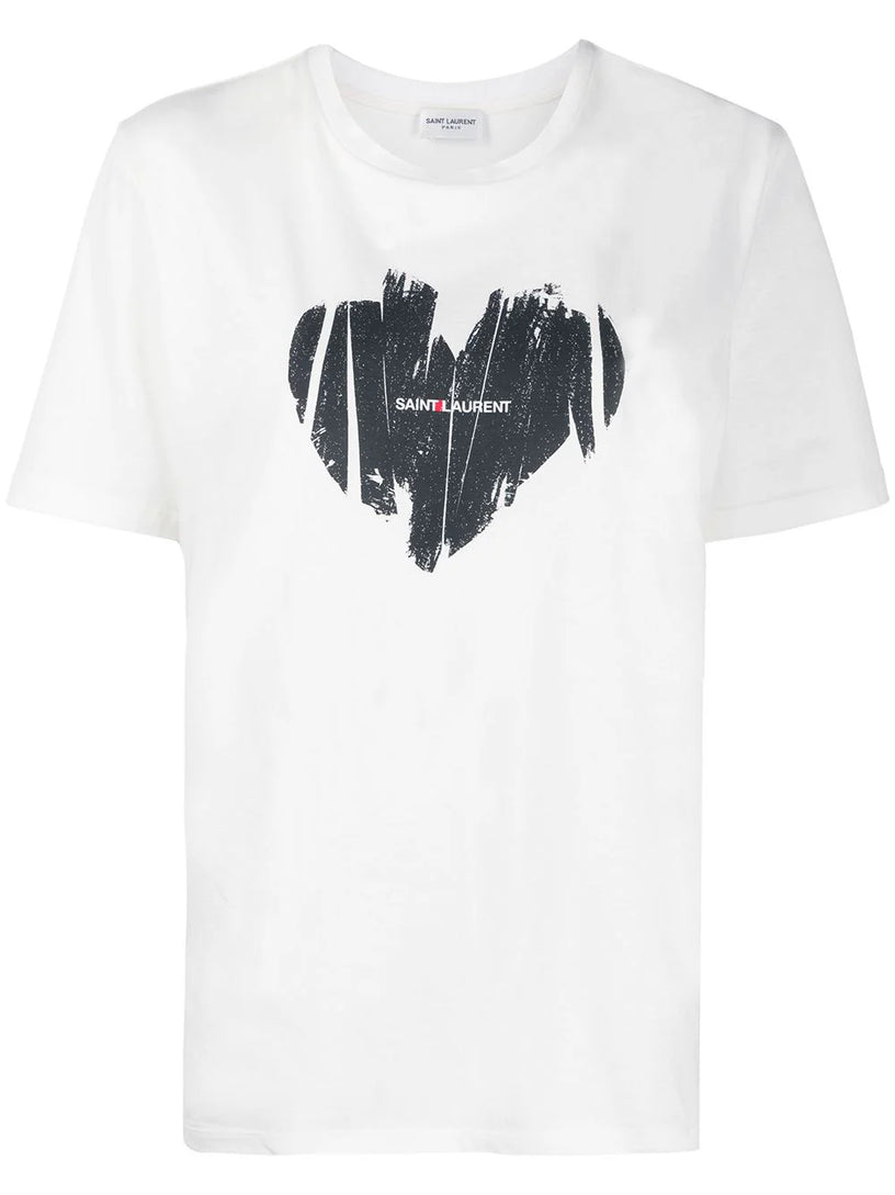 "Saint Laurent" heart t-shirt