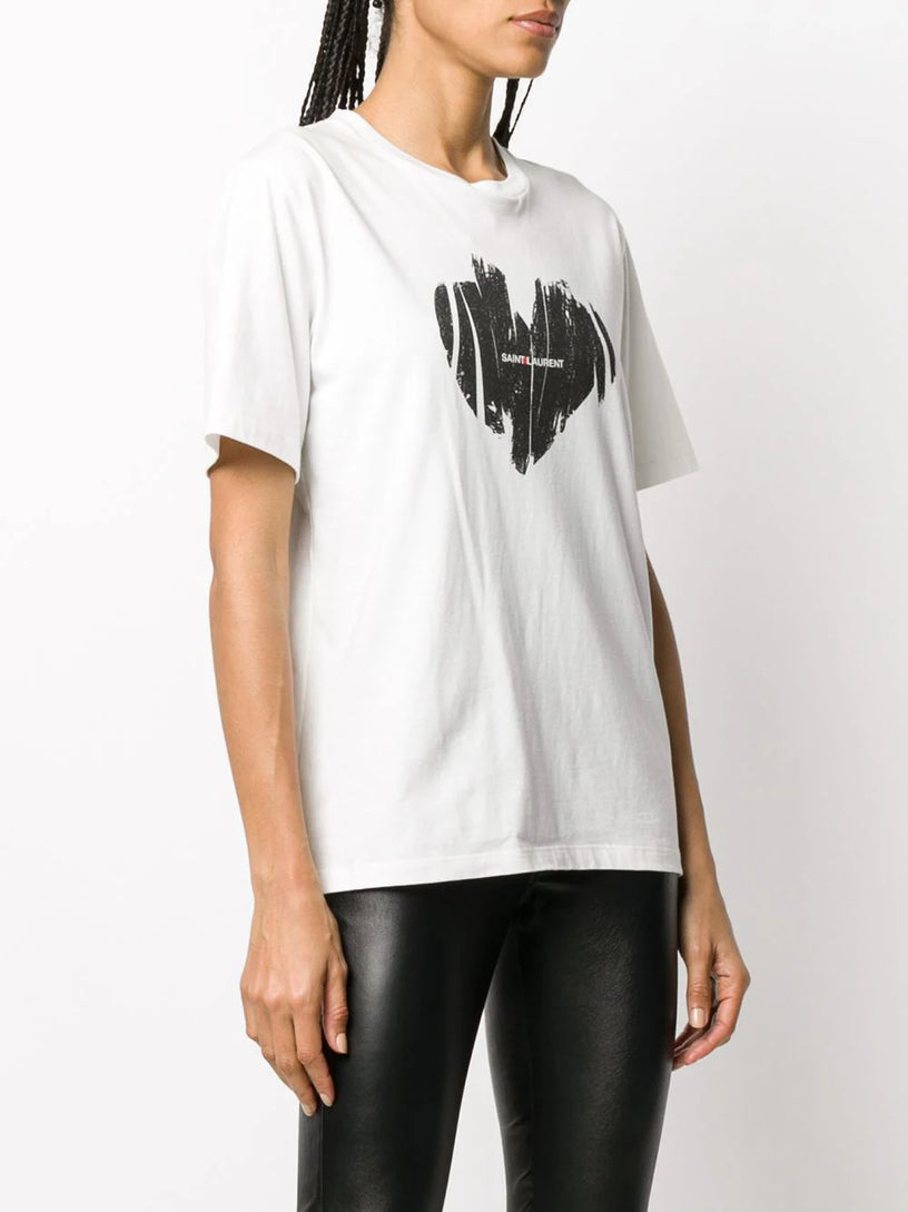 "Saint Laurent" heart t-shirt