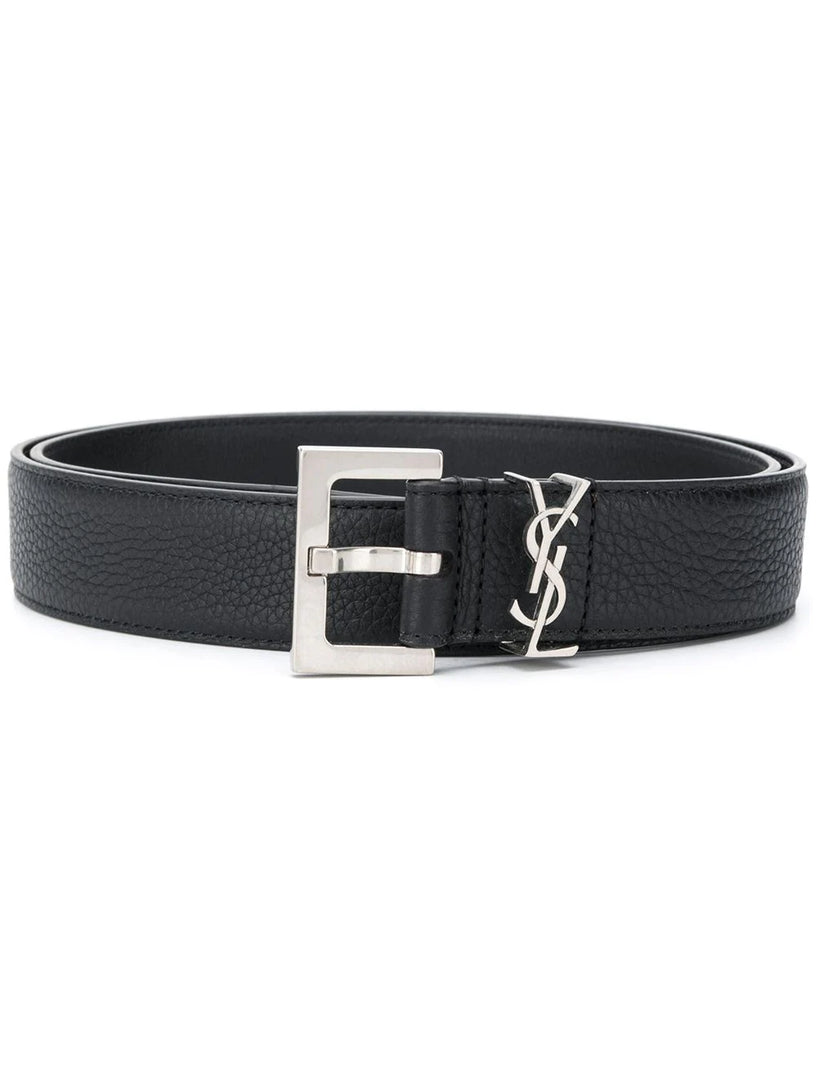 Saint Laurent Cassandre belt in grained leather