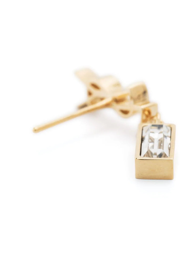 Saint Laurent Cassandre single earring in metal and rhinestones