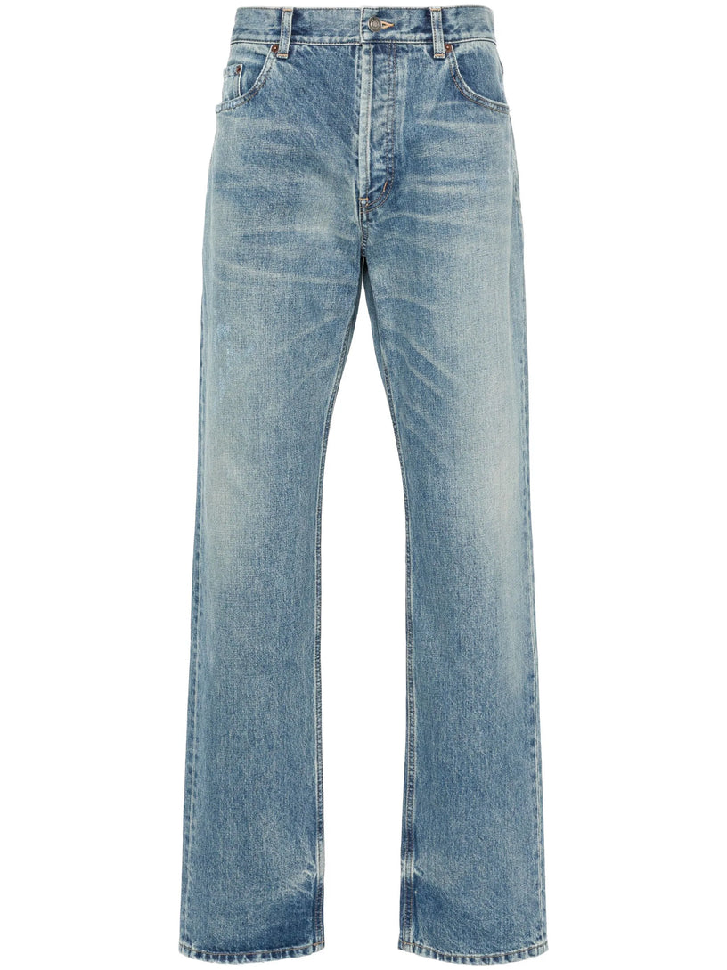 Straight leg jeans in charlotte blue denim