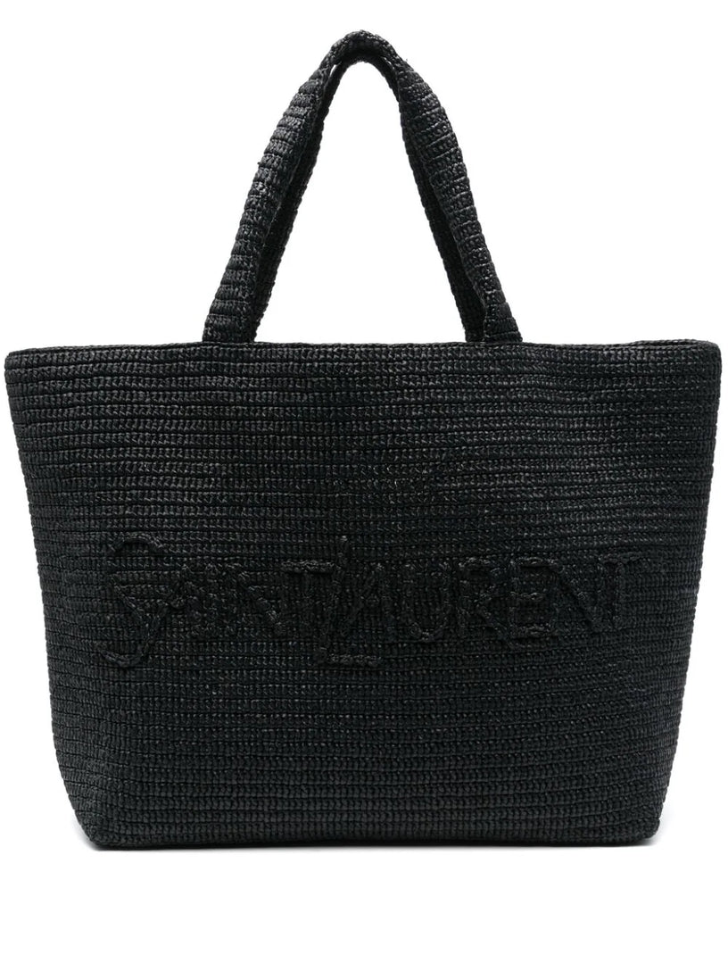 Saint Laurent raffia tote bag