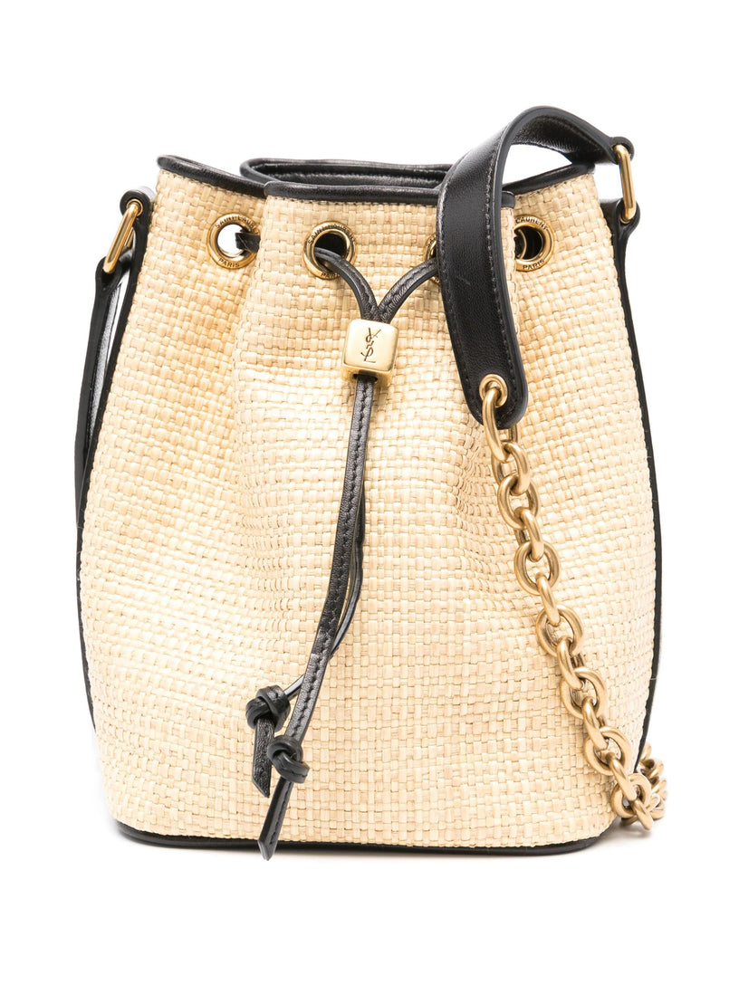 Raffia bucket bag