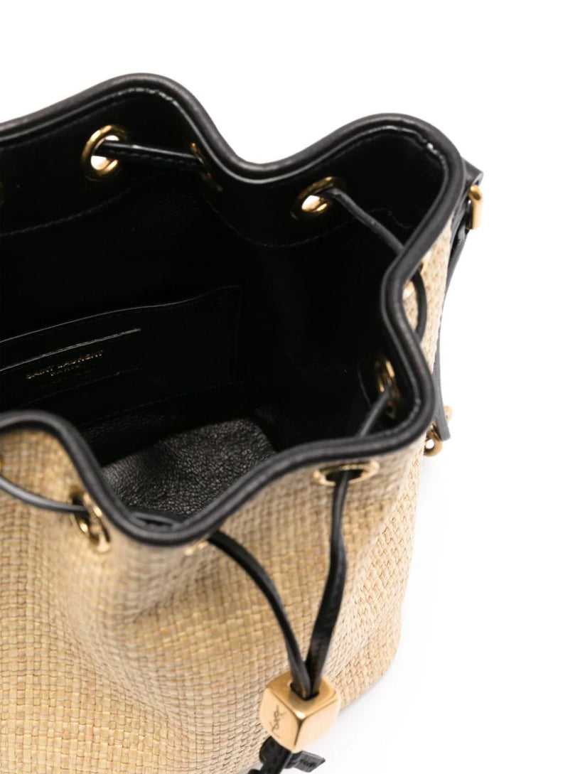 Raffia bucket bag