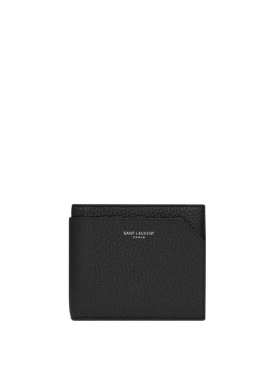 Saint Laurent Paris East/West wallet with coin purse in hammered leather