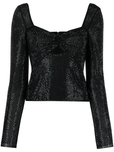 Rhinestone Mesh Top