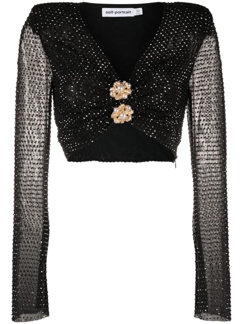 SELF PORTRAIT Rhinestone top