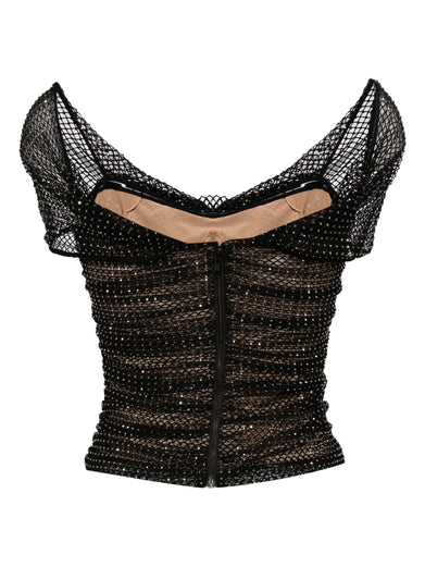 Rhinestone fishnet top