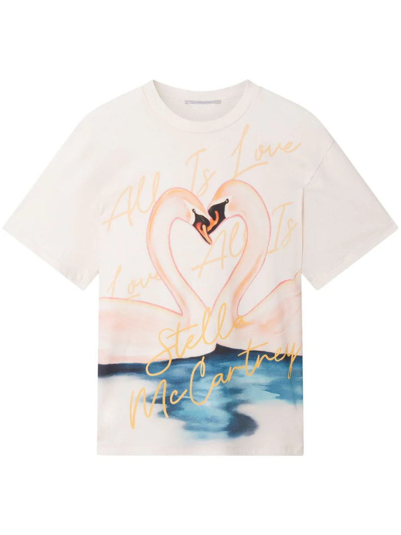 STELLA McCARTNEY Kissing swans oversized t-shirt