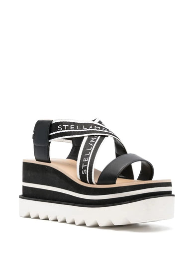 Sneak-Elyse Striped Platform Sandals