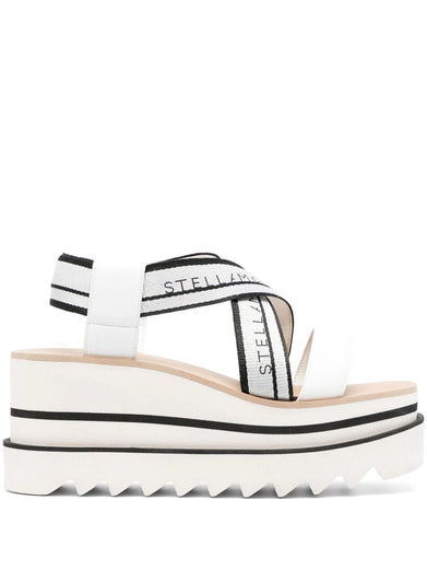 Sneak-Elyse Striped Platform Sandals