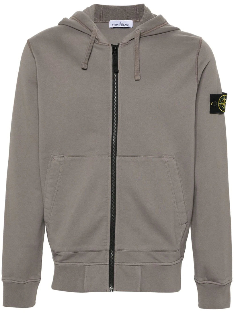 STONE ISLAND Full-zipper hooded sweatshirt