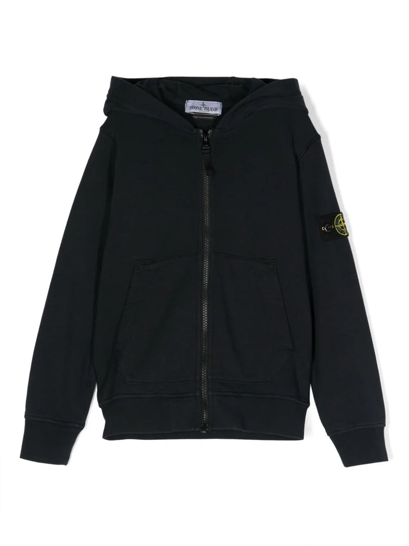 STONE ISLAND Kids Full-zipper hooded sweatshirt