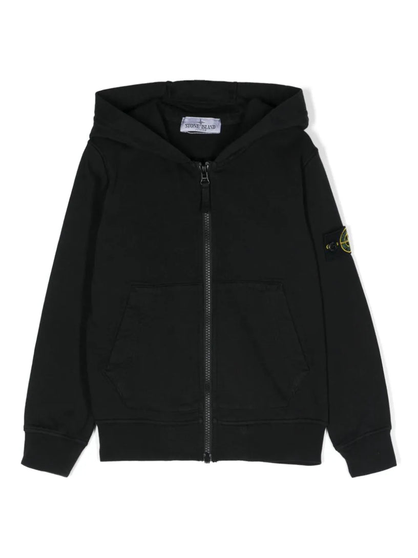 STONE ISLAND Kids Full-zipper hooded sweatshirt