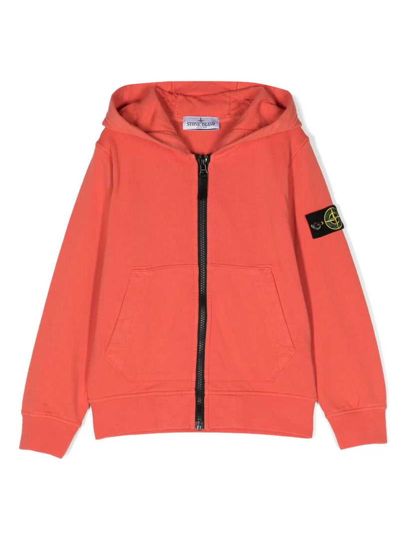 STONE ISLAND Kids Full-zipper hooded sweatshirt