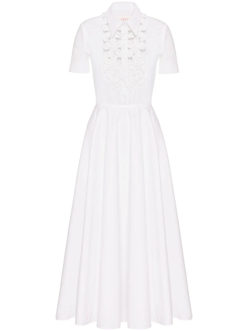 Valentino Garavani Midi dress in embroidered compact poplin