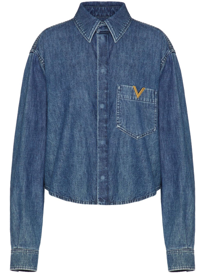 Valentino Garavani V logo denim shirt