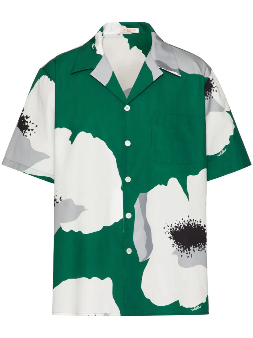 Valentino Garavani Bowling shirt with flower portrait print