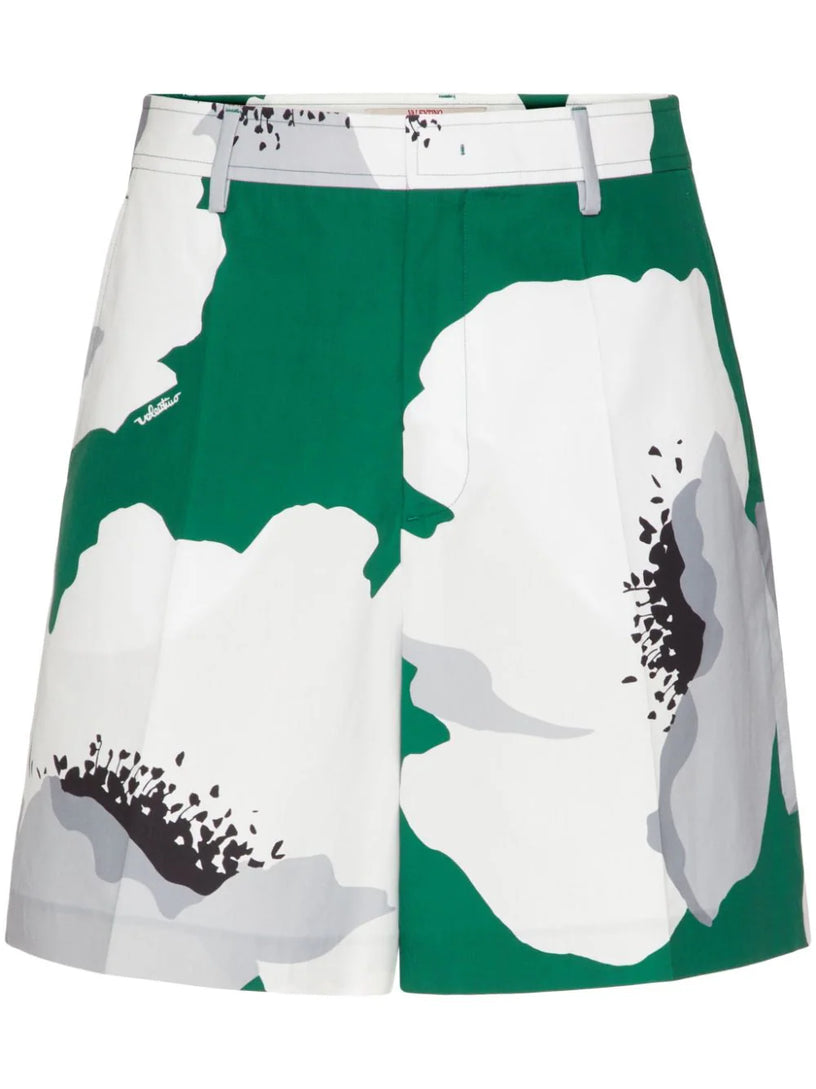 Valentino Garavani Bermuda shorts with valentino flower portrait print