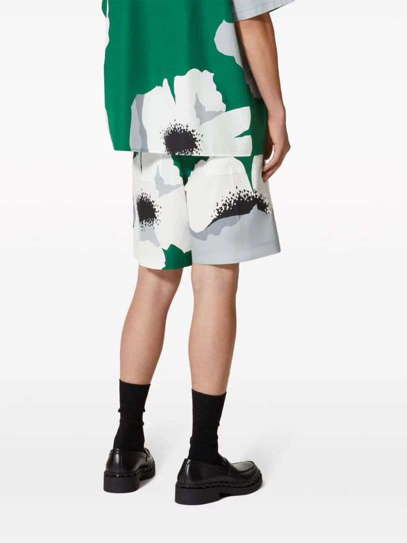 Bermuda shorts with Valentino Flower Portrait print