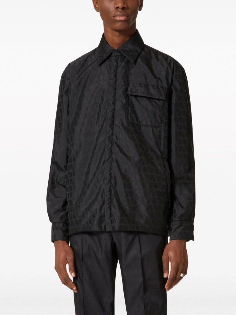 Nylon jacket with all-over Toile Iconographe motif