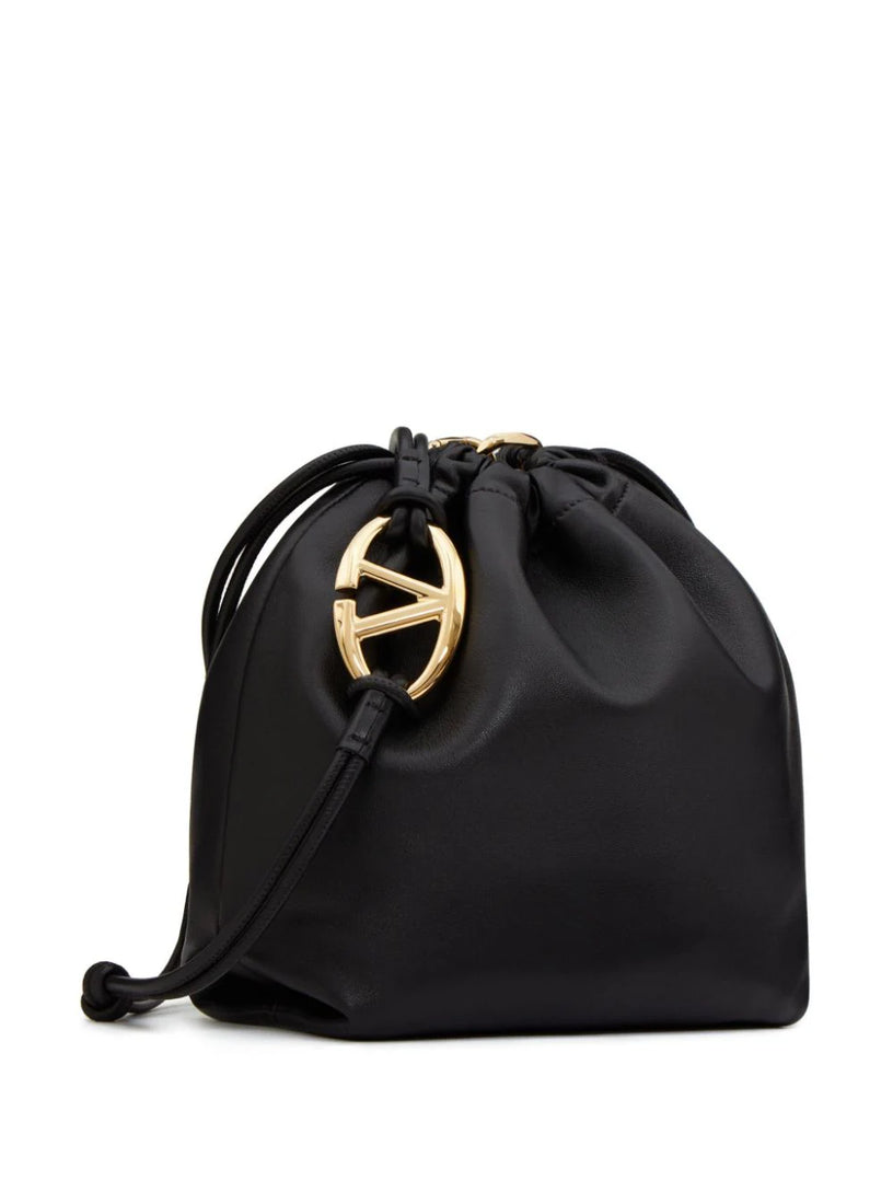 VLogo Pouf nappa leather pouch