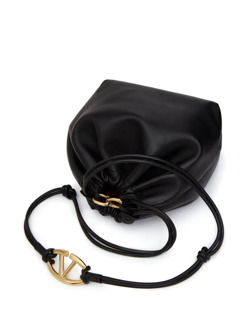 VLogo Pouf nappa leather pouch