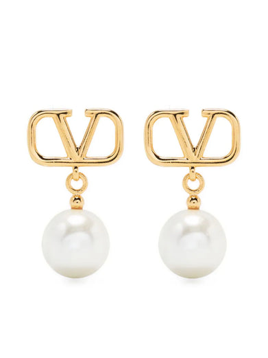 Vlogo Signature earrings in metal and pearls