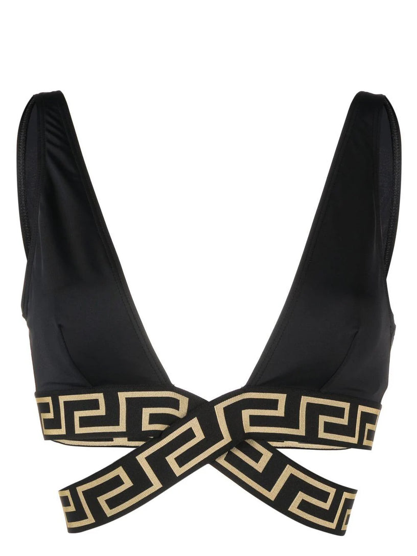 VERSACE Greca border bikini top