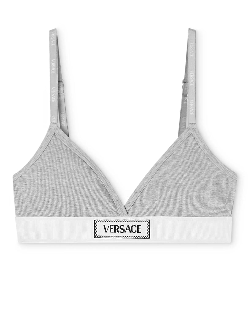 VERSACE Ribbed bralette with '90s vintage logo