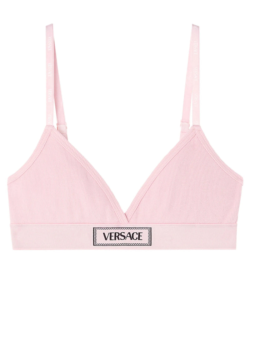 VERSACE Ribbed bralette with '90s vintage logo