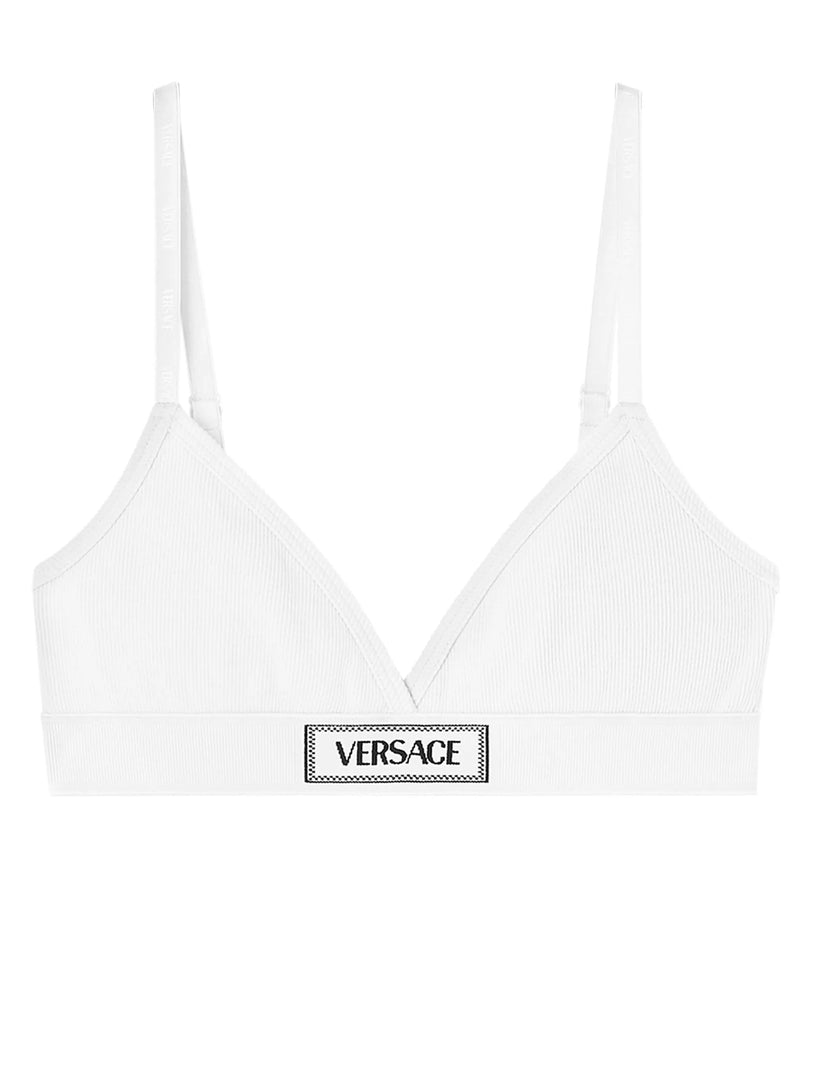 VERSACE Ribbed bralette with '90s vintage logo