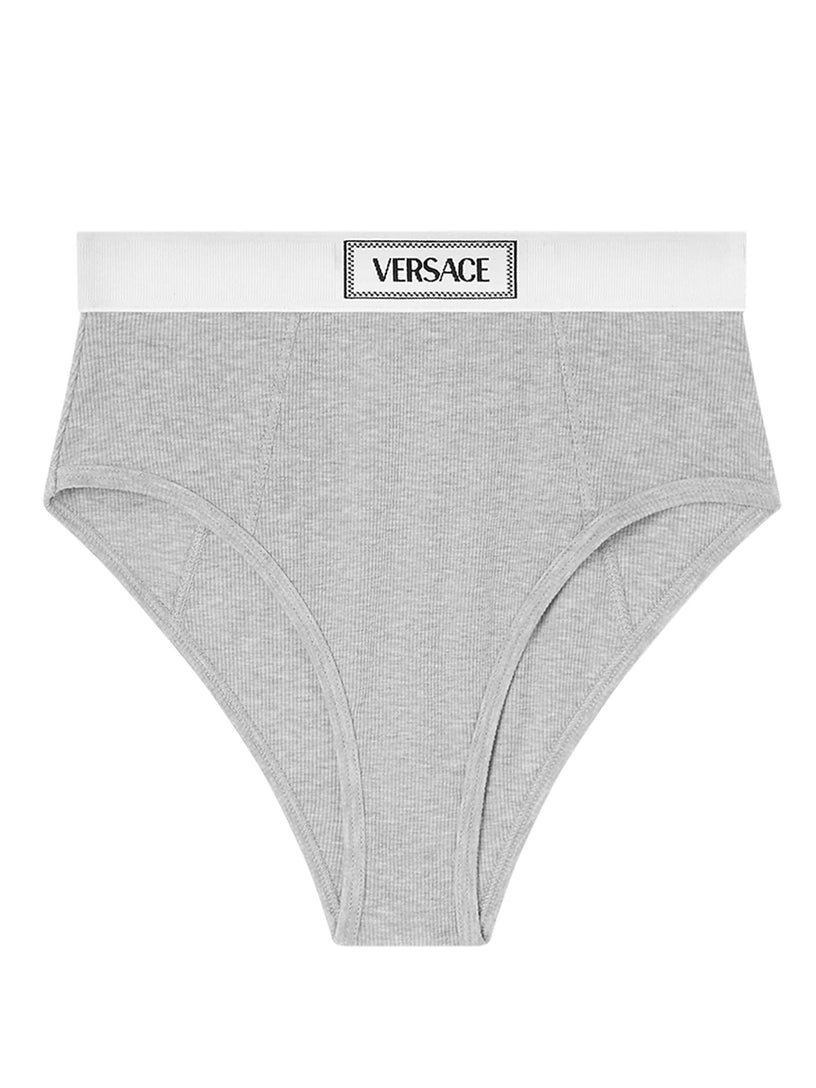 VERSACE Ribbed briefs with vintage '90s logo