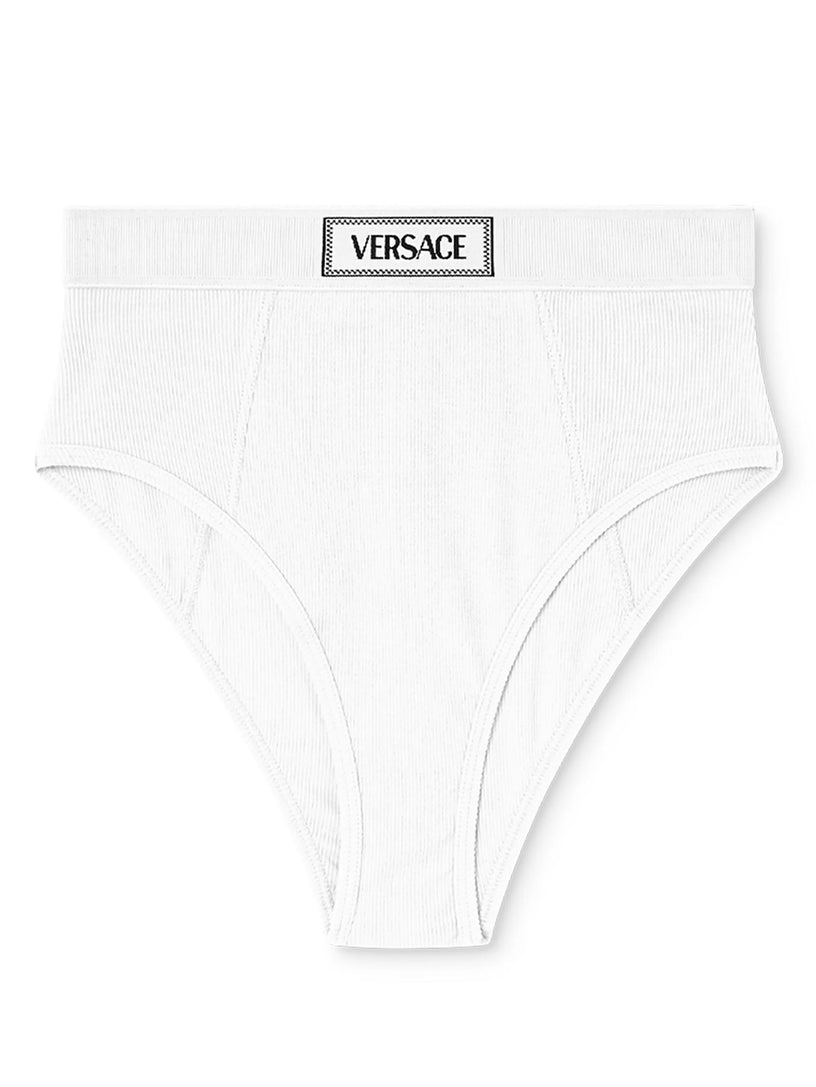 VERSACE Ribbed briefs with vintage '90s logo