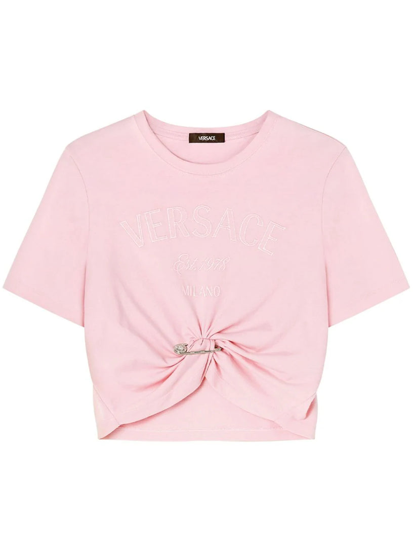 VERSACE Versace milano stamp crop t-shirt