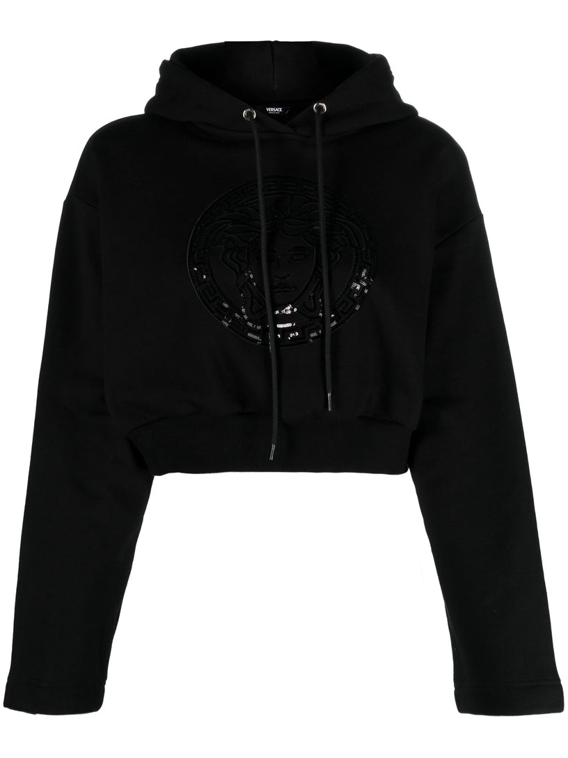 VERSACE Medusa crop hoodie