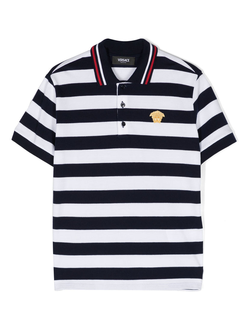 Nautical striped polo shirt