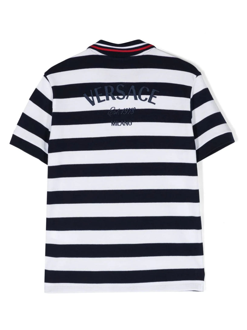 Nautical striped polo shirt