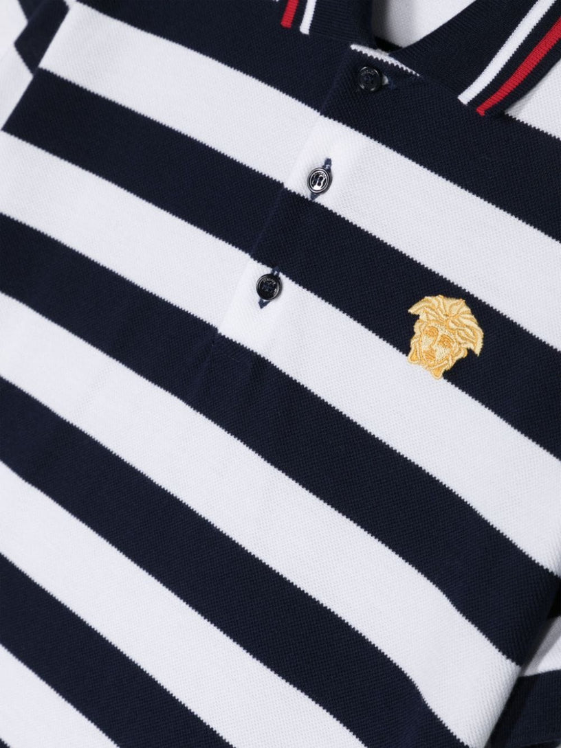 Nautical striped polo shirt