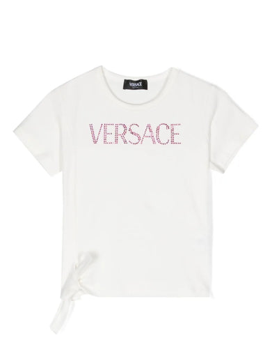 Versace kids logo t-shirt with crystals