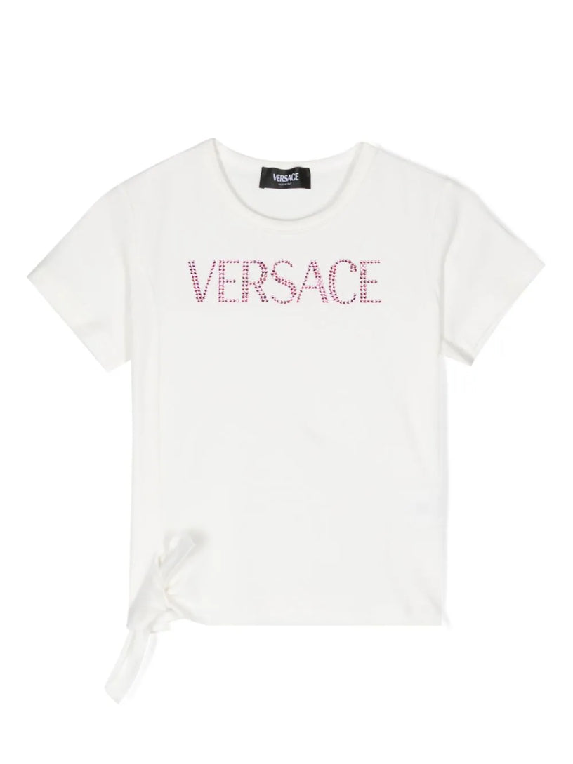 VERSACE Kids Versace kids logo t-shirt with crystals