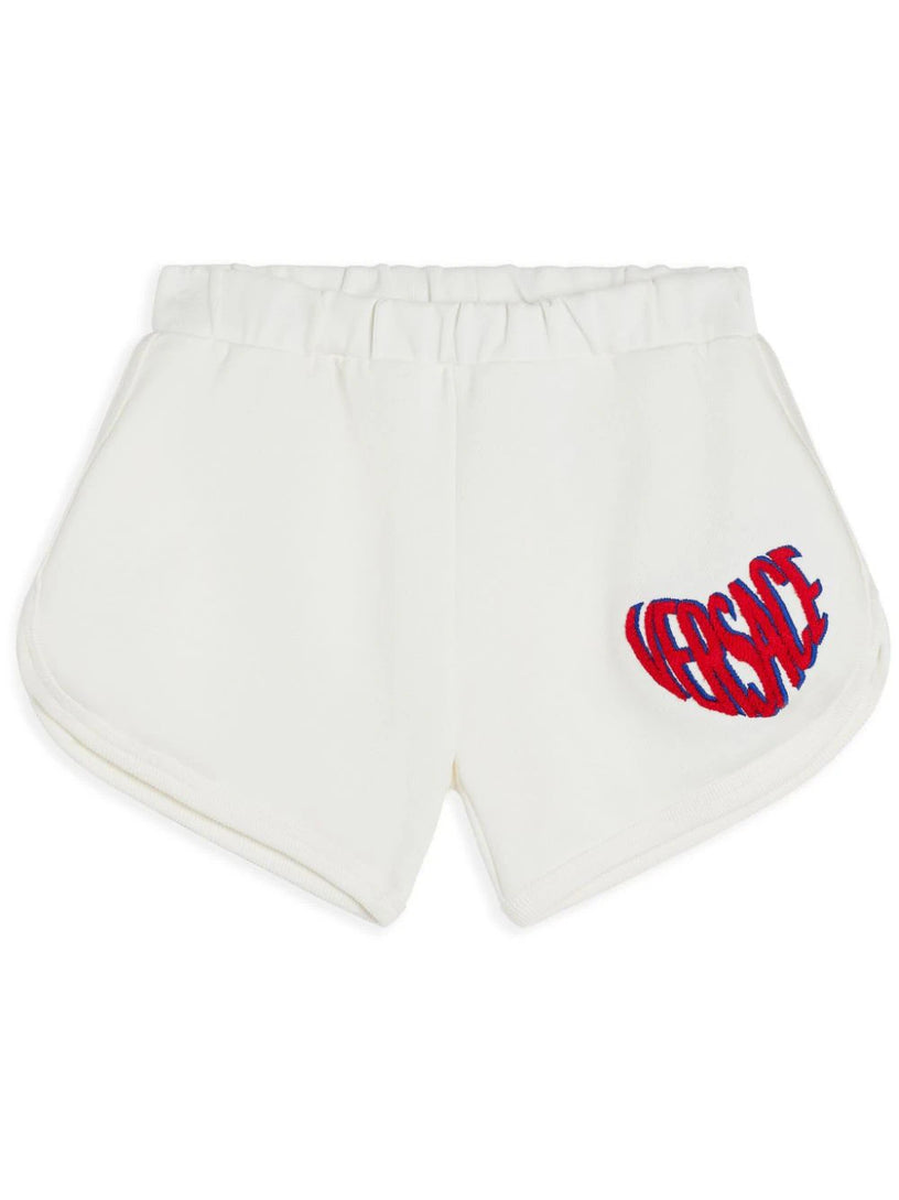 VERSACE Kids Sports shorts with heart versace logo kids