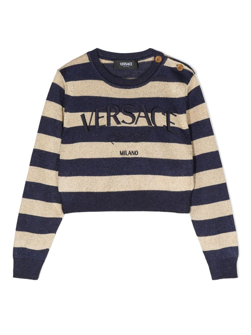 VERSACE Kids Nautical stripe kids sweater