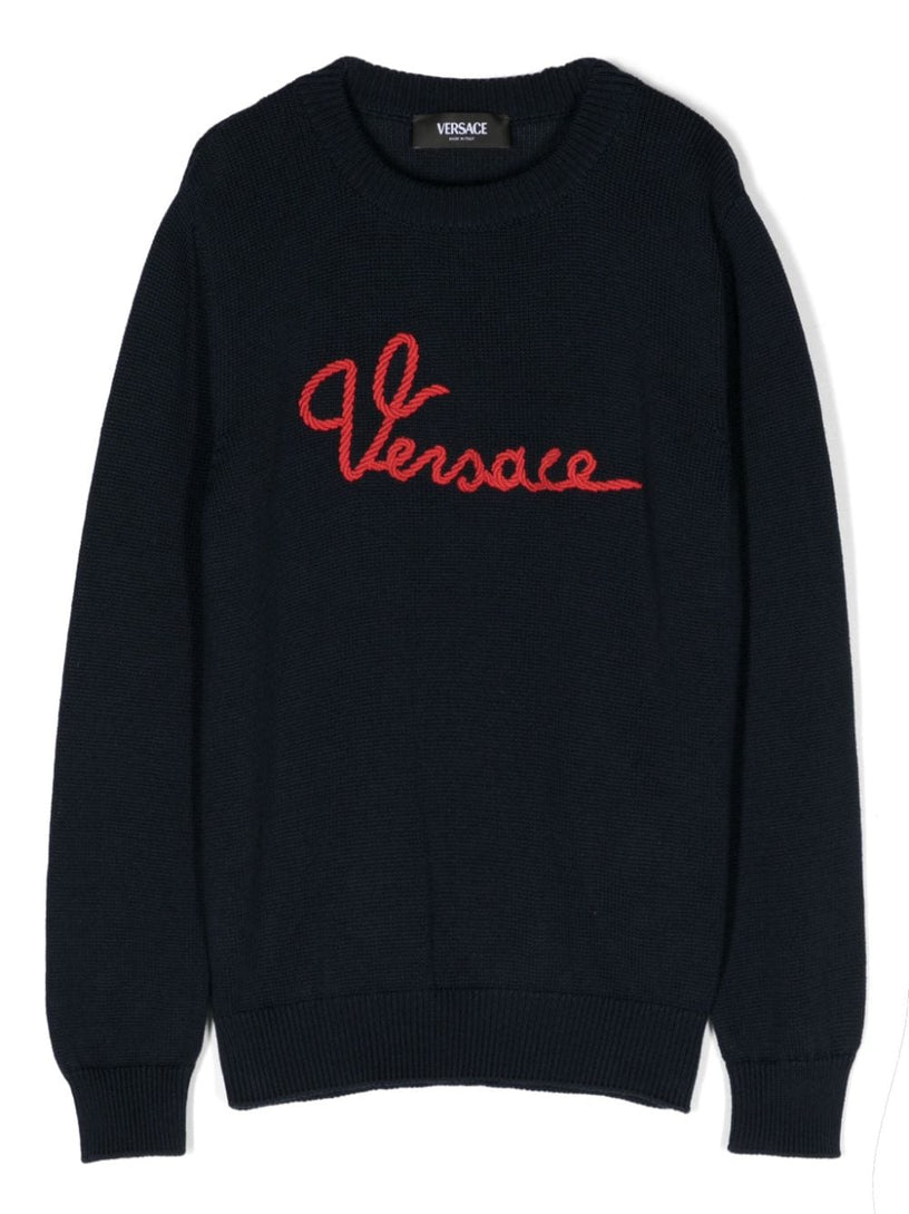 Versace Nautical logo kids sweater