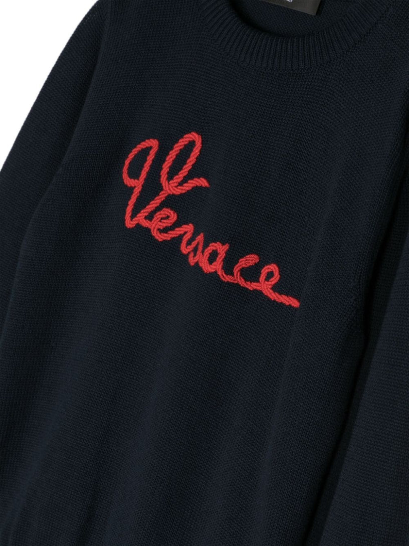 Versace Nautical logo kids sweater